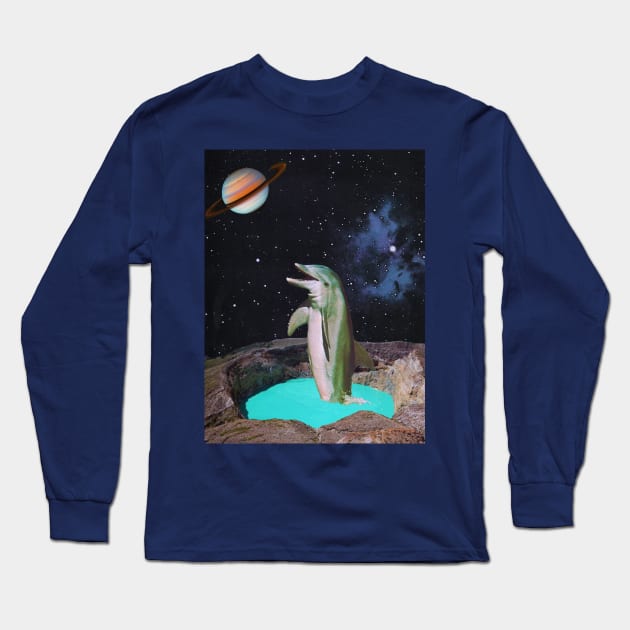 Planet Dolphin Long Sleeve T-Shirt by MsGonzalez